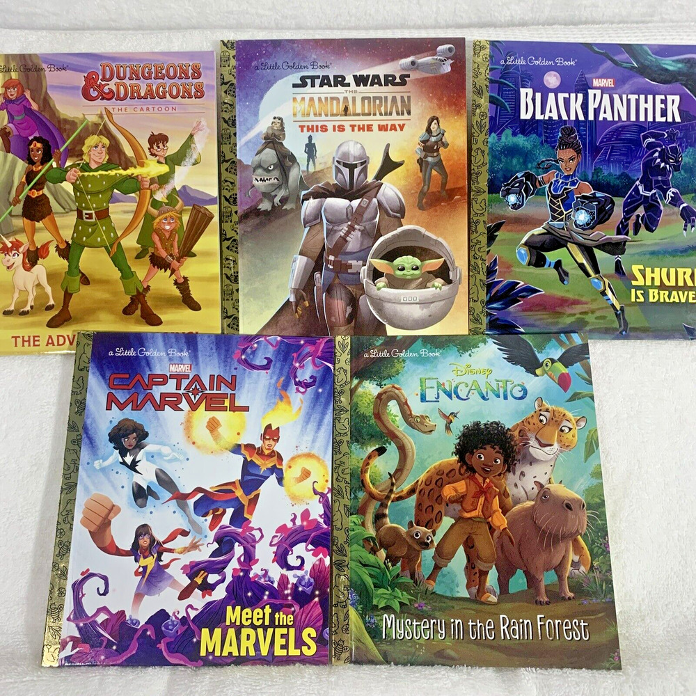 NEW a Little Golden Book Set of 5- Marvel, Disney, Star Wars, Dungeons & Dragons
